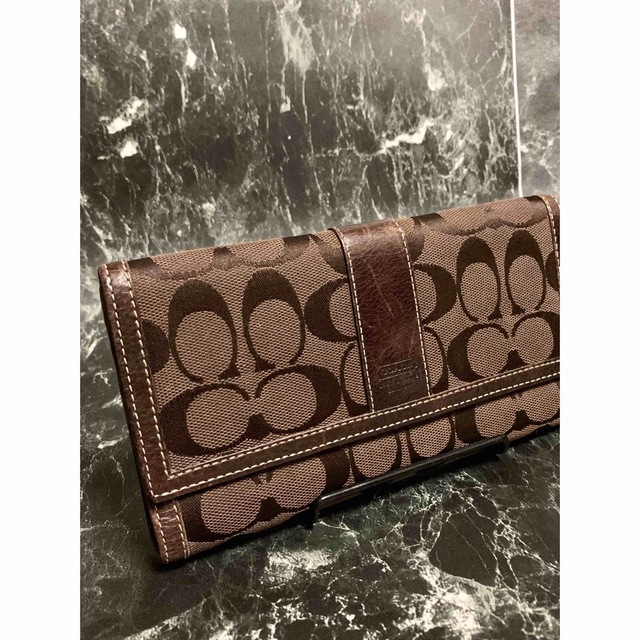 COACH(コーチ)のコーチ COACH 三つ折り長財布 キャンバス レザー シグネチャー レディースのファッション小物(財布)の商品写真