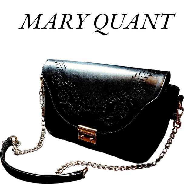 【美品】MARY QUANT　チェーンショルダーバッグ　黒