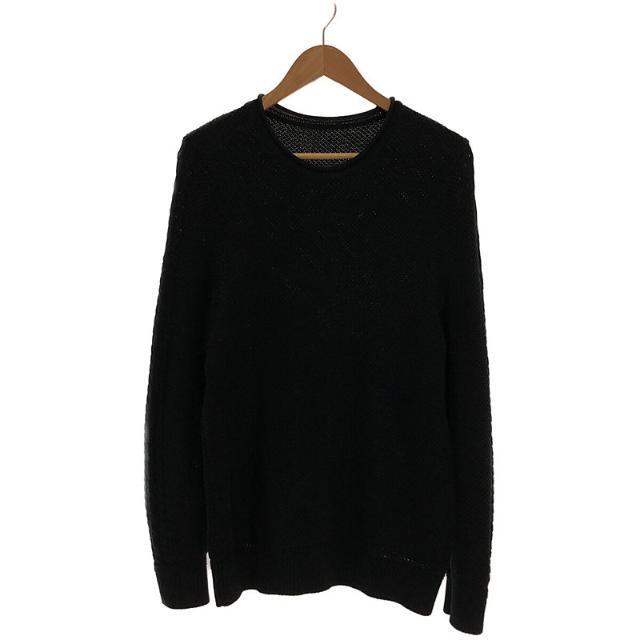 uniform experiment / ユニフォームエクスペリメント | SLEEVE CABLE CREW NECK KNIT SWEATER  コットン スリーブ ケーブル クルーネック ニット セーター | 1 | ブラック | メンズ | フリマアプリ ラクマ