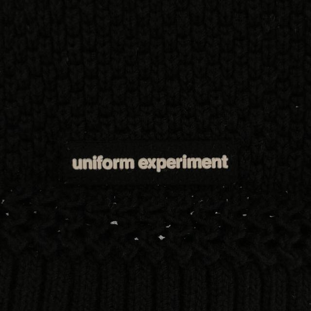 uniform experiment(ユニフォームエクスペリメント)のuniform experiment / ユニフォームエクスペリメント | SLEEVE CABLE CREW NECK KNIT SWEATER コットン スリーブ ケーブル クルーネック ニット セーター | 1 | ブラック | メンズ メンズのトップス(ニット/セーター)の商品写真
