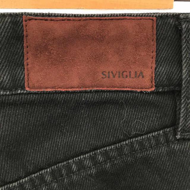 SIVIGLIA(シビリア)の【新品】  SIVIGLIA / シビリア | コットン100％ やぎ革パッチ デニムパンツ  | 23 | ブラック | レディース レディースのパンツ(その他)の商品写真