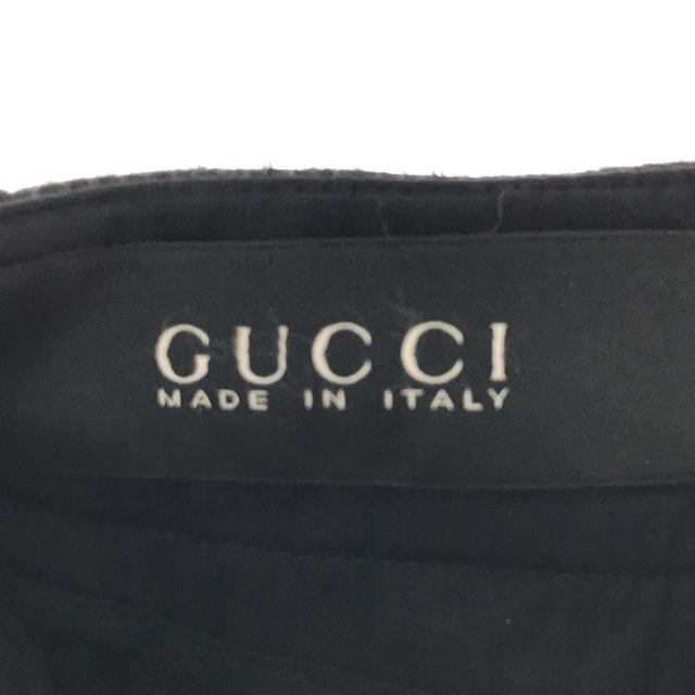 Gucci(グッチ)のGUCCI / グッチ | ウール コットン ストライプ サイド ベルト テーパード スラックス | 48 | グレー | メンズ メンズのパンツ(その他)の商品写真