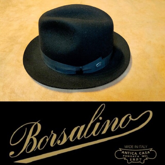 緑林シリーズ ［美品］ボルサリーノ ウール素材 中折れハット帽子