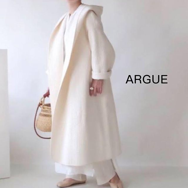 【タグ付き新品】ARGUE 定価2.7万円 自宅で洗えるキルティングコート F特徴フードフーディポケット付き