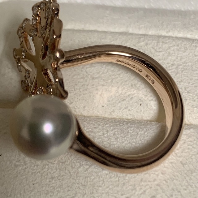 ◆MIKIMOTO ミキモト  現行品　リング　パール　ダイヤk18wg