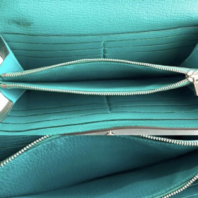 財布 【HERMES】正規品 美品 ケリーウォレット エメラルドグリーン X
