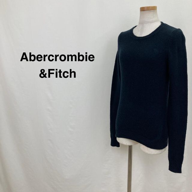 Abercrombie&Fitch(アバクロンビーアンドフィッチ)のAbercrombie&Fitch カシミヤラウンドネックニット ネイビー レディースのトップス(ニット/セーター)の商品写真