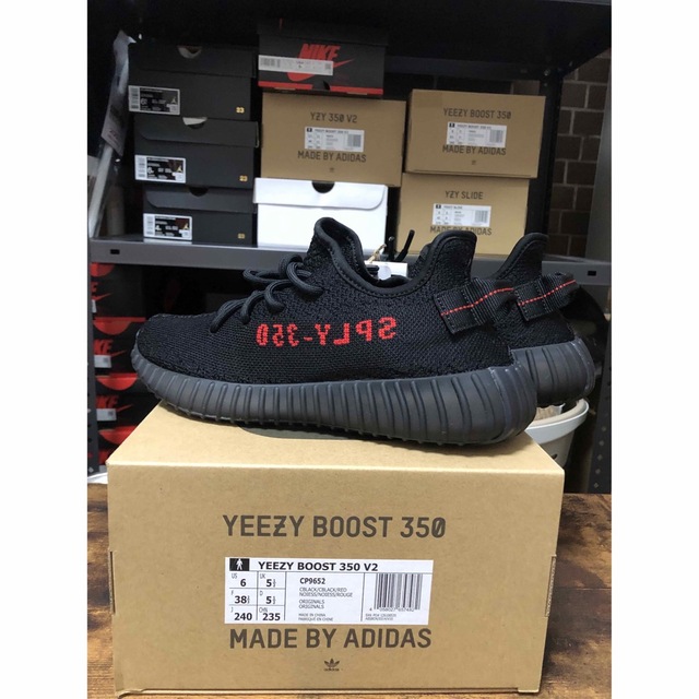 Yeezy boost 350 v2 adidas black red 24cm