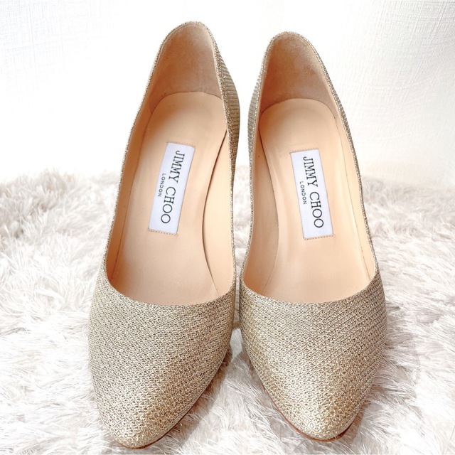 JIMMY CHOO(ジミーチュウ)のジミーチュウ  JIMMY CHOO ラメ　パンプス　ハイヒール　極美品 レディースの靴/シューズ(ハイヒール/パンプス)の商品写真