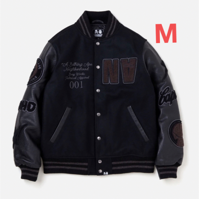 M BAPE neighborhood VARSITY JACKET