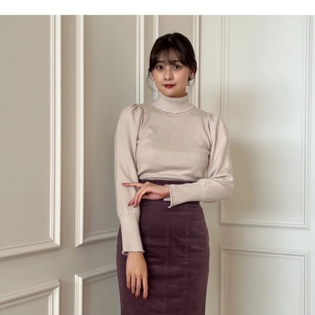 Crystal Embellished Turtleneck Knit Top