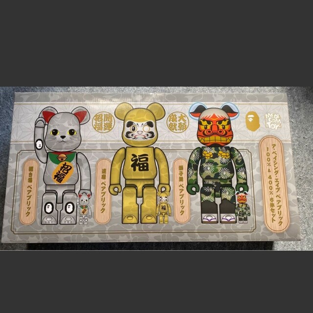 BE@RBRICK BAPER招き猫 銀メッキ／達磨 金メッキ／獅子舞