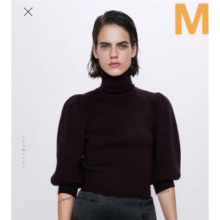 ザラ(ZARA)のZARA ザラ パフスリーブ 仕様 リブ セーター【M】(ニット/セーター)