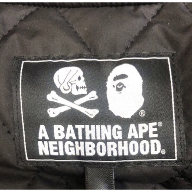 NEIGHBORHOOD(ネイバーフッド)のBAPE NBHD Varsity Jacket Black/White L メンズのジャケット/アウター(スタジャン)の商品写真