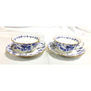 ノリタケ(Noritake)の【未使用】Noritake★ブルーソレンティーノ★ティーカップ＆ソーサー 2客(グラス/カップ)