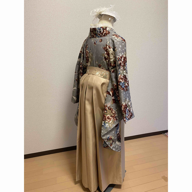 卒業式 新品 未使用 高級、➂点セット二尺袖 女袴 長襦袢 レトロ