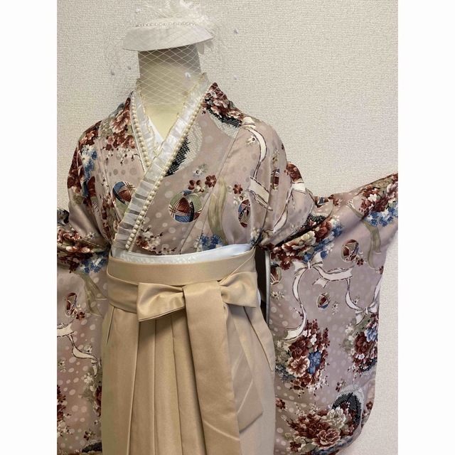 卒業式 新品 未使用 高級、➂点セット二尺袖 女袴 長襦袢 レトロ - www