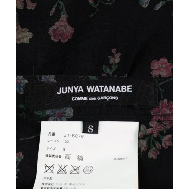 JUNYA WATANABE ひざ丈スカート S 黒xピンクx緑(花柄) 2