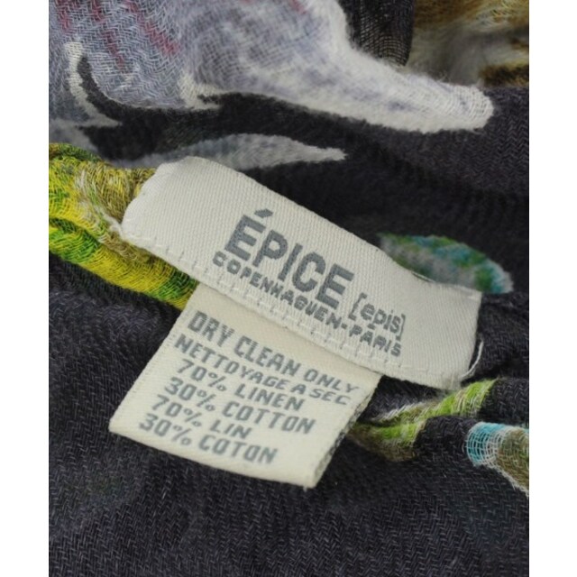 EPICE(エピス)のEPICE エピス ストール - 紺x黄xオレンジ等(花柄) 【古着】【中古】 レディースのファッション小物(ストール/パシュミナ)の商品写真