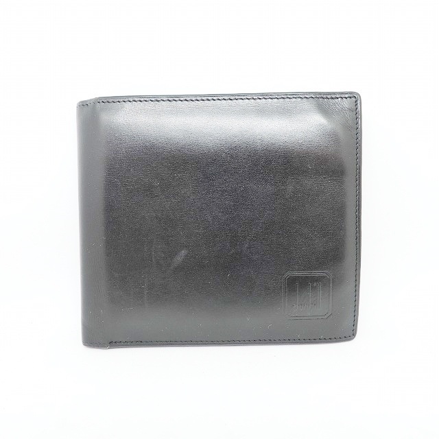 ダンヒル 2つ折り財布 - 黒 レザー