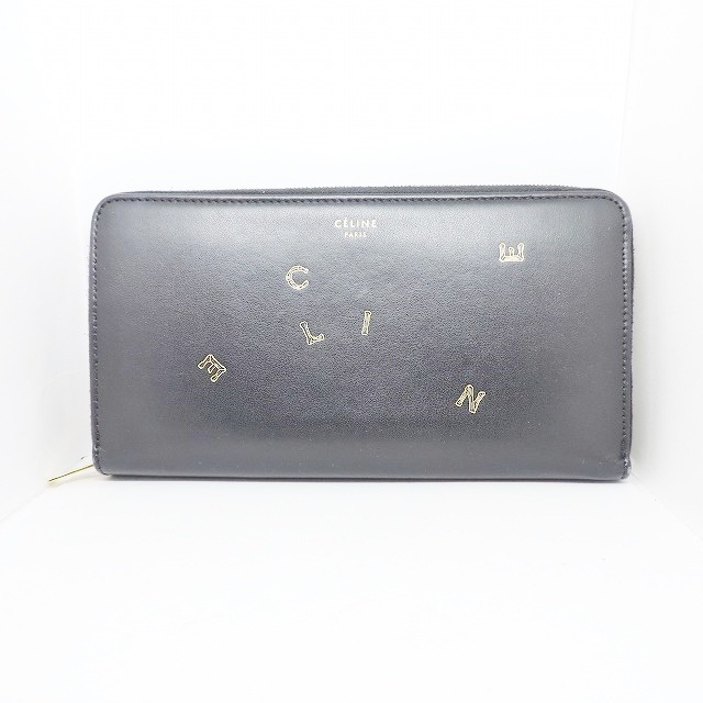 セリーヌ 長財布 - 黒×ゴールド レザー | hartwellspremium.com