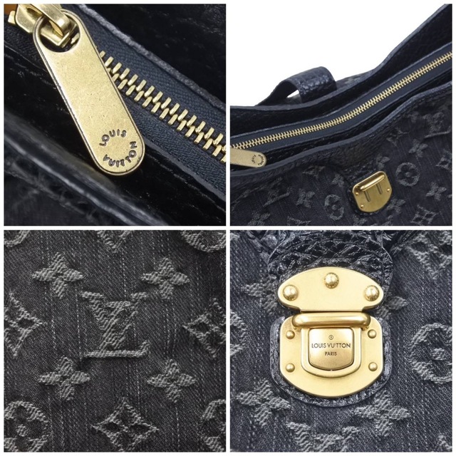 LouisVuitton ルイヴィトン スライトリー ショルダーバッグ M95835 モノグラム デニムキャンバス ブラック 美品  45954