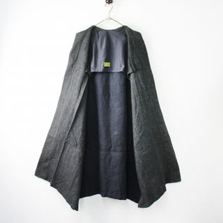 mon Sakata モンサカタ リネン ノーカラー バック切替コート/ダーク