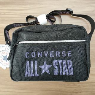 コンバース(CONVERSE)のCONVERSEポリメッシュ付ショルダー 黒/紫#男女兼用#バッグ(ショルダーバッグ)