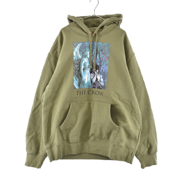 SUPREME シュプリーム 21AW The Crow Hooded Sweatshirt ザクロウ ロゴプリントフーデッドスウェットシャツ パーカー フーディー モスグリーン