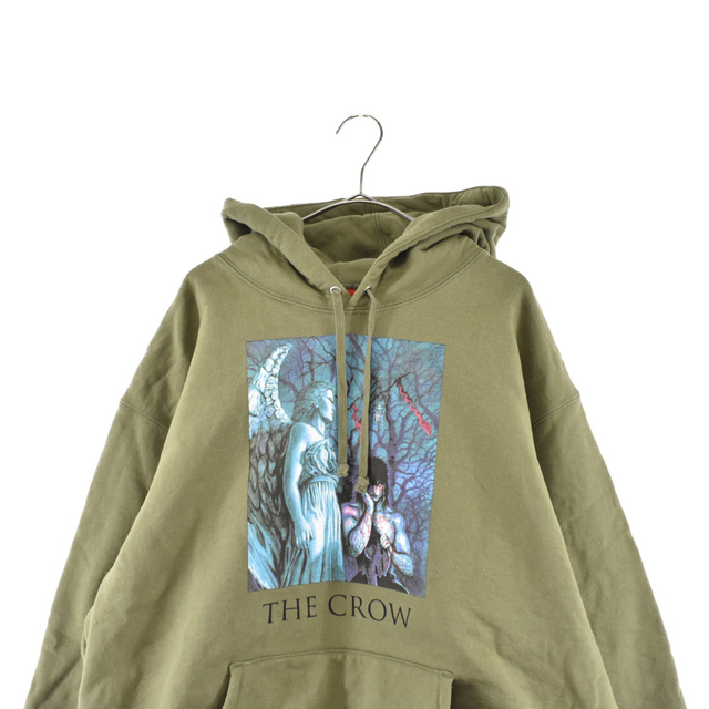 SUPREME シュプリーム 21AW The Crow Hooded Sweatshirt ザクロウ ロゴプリントフーデッドスウェットシャツ パーカー フーディー モスグリーン 2