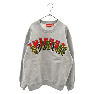 シュプリーム(Supreme)のSUPREME シュプリーム 21SS Stacked Crewneck フロントロゴデザイン スタックドクルーネックスウェットトレーナー ライトグレー(スウェット)