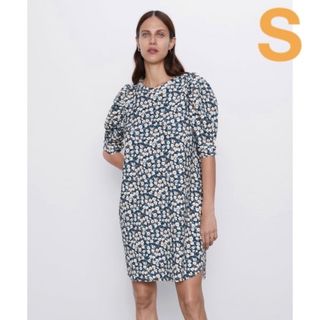 ザラ(ZARA)のザラ ZARA ショート丈 フルボディスリーブ ワンピース【S】(ミニワンピース)