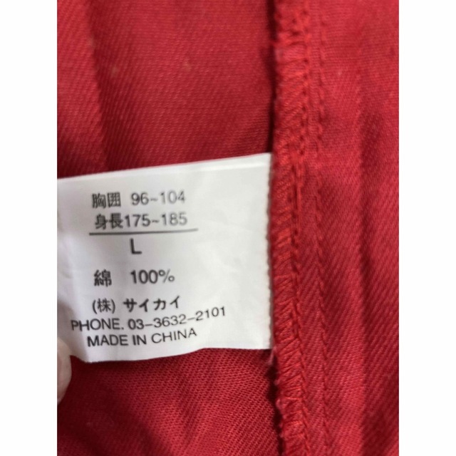 新品未使用　シャツ　L メンズ　夏　秋　かっこいい　ロゴ　ワッペン　レッド　赤 メンズのトップス(シャツ)の商品写真