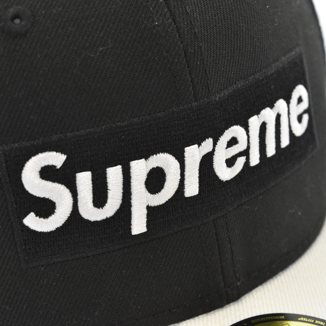 Supreme シュプリーム キャップ サイズ:7 3/8(58.7cm) 22SS NEW ERA ニューエラ 2トーン ボックスロゴ ベースボール キャップ 2-Tone Box Logo New Era ブラック ホワイト 黒白 帽子 コラボ 【メンズ】