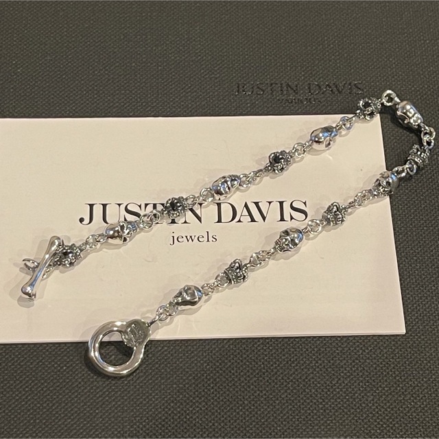 付属品新品◆JUSTIN DAVIS◆スカルクラウンブレスレット◆8inch◆3万円◆