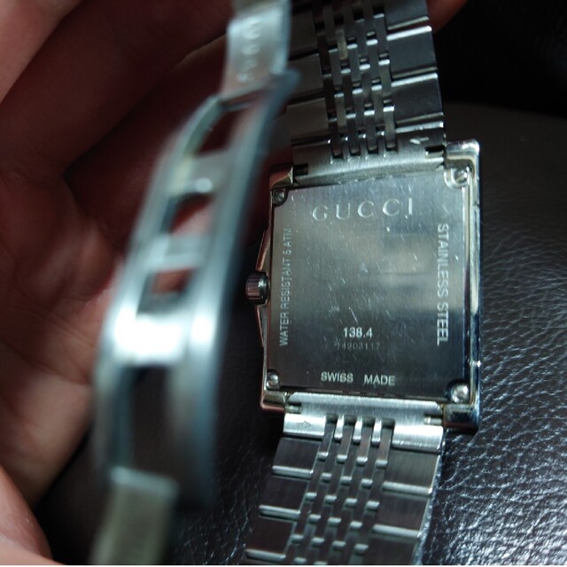 Gucci(グッチ)の【値引中】GUCCI時計　メンズ　ライトブラウン　スクエア メンズの時計(腕時計(アナログ))の商品写真