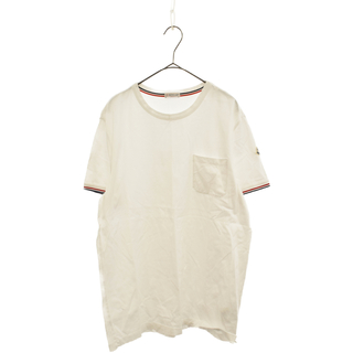 モンクレール(MONCLER)のMONCLER モンクレール MAGLIA T-SHIRT 袖トリコロール 半袖Tシャツ カットソー D10918019800 ホワイト(Tシャツ/カットソー(半袖/袖なし))