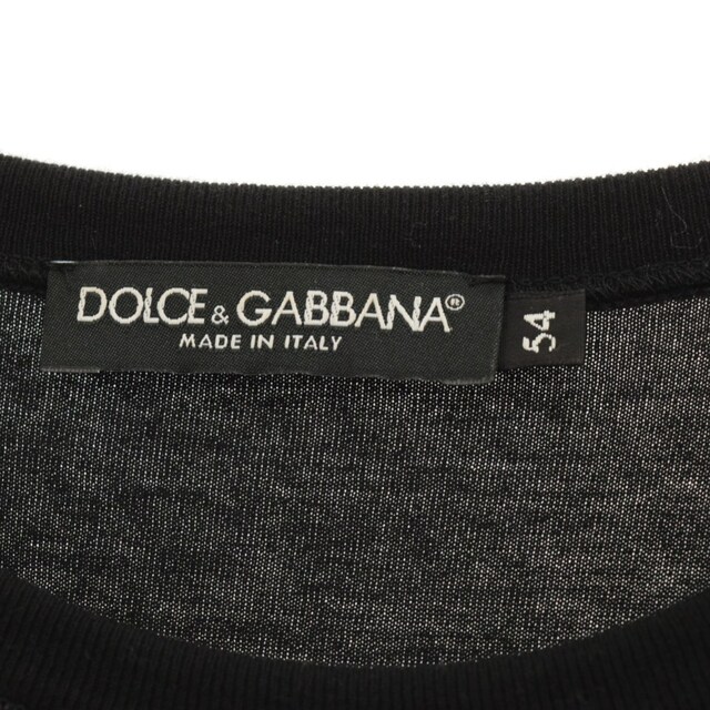 DOLCE&GABBANA(ドルチェアンドガッバーナ)のDOLCE & GABBANA ドルチェアンドガッバーナ 22SS 胸ロゴプレート クルーネック半袖Tシャツ カットソー ブラック G8KJ9T メンズのトップス(Tシャツ/カットソー(半袖/袖なし))の商品写真