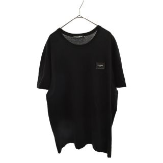 ドルチェアンドガッバーナ(DOLCE&GABBANA)のDOLCE & GABBANA ドルチェアンドガッバーナ 22SS 胸ロゴプレート クルーネック半袖Tシャツ カットソー ブラック G8KJ9T(Tシャツ/カットソー(半袖/袖なし))