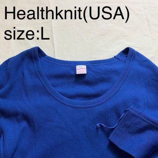 ヘルスニット(Healthknit)のHealthknit(USA)ビンテージコットンリブクルーネックLSカットソー(Tシャツ/カットソー(七分/長袖))