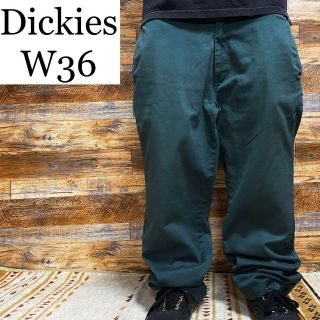 ディッキーズ(Dickies)のディッキーズワークパンツw36緑グリーン古着バギーパンツメンズオーバーサイズ極太(ワークパンツ/カーゴパンツ)