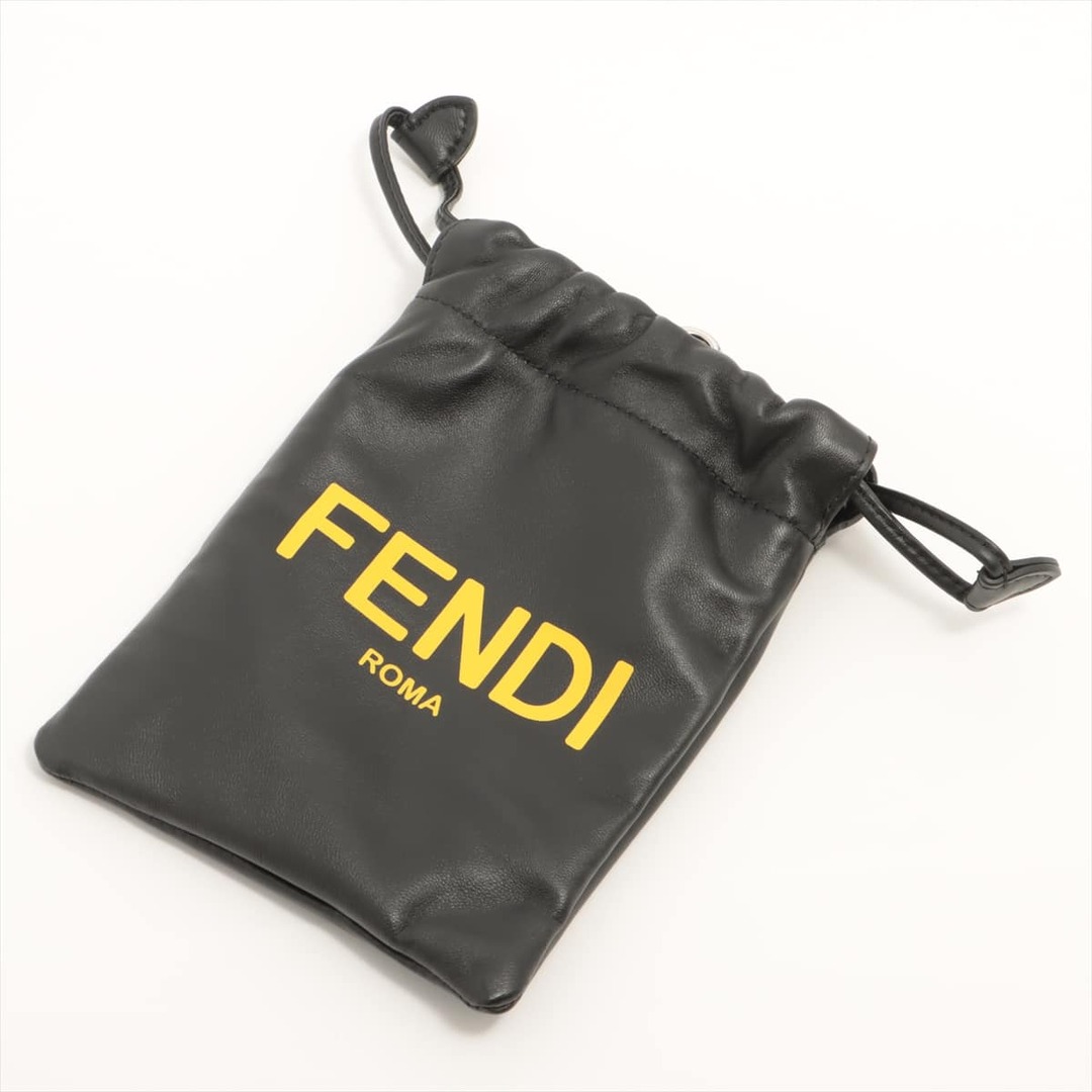 FENDI - フェンディ  レザー  ブラック ユニセックス ポーチ
