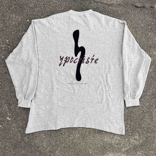 アートヴィンテージ(ART VINTAGE)のused ロンT 刺繍　バックプリント　グレー　オーバーサイズ(Tシャツ/カットソー(七分/長袖))