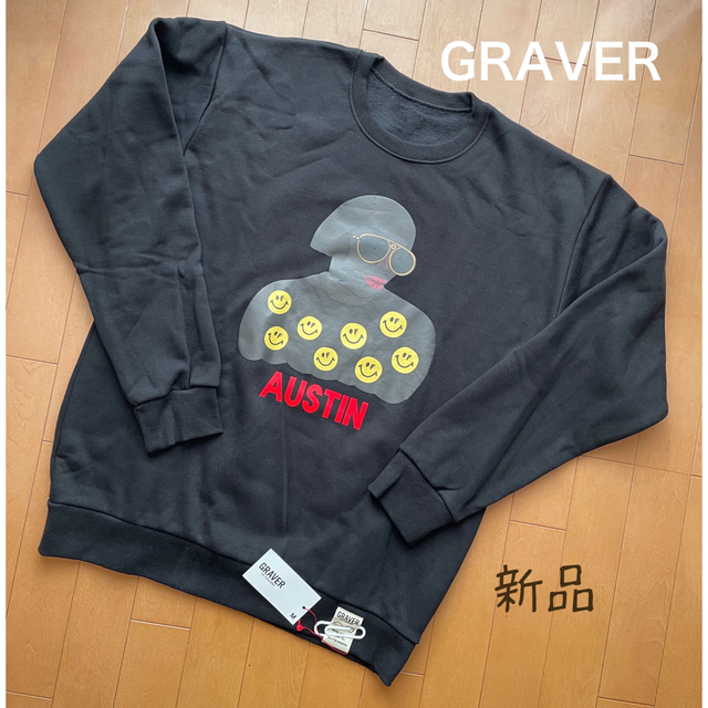 GRAVER グレーバー 裏起毛 トレーナー 黒