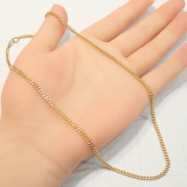 ■K18YG 2面シングル喜平ネックレス 10.7g 43cm■K18■キヘイ■