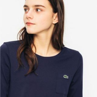 ラコステ(LACOSTE)のLACOSTE ❤︎ ボートネックTシャツ ❤︎ 7分袖 ❤︎ ネイビー(カットソー(長袖/七分))