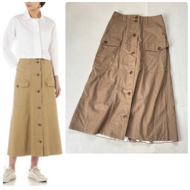 MARGARET HOWELL - 美品✨マーガレットハウエル ロングスカート 麻 綿 M 春服 ベージュ 日本製