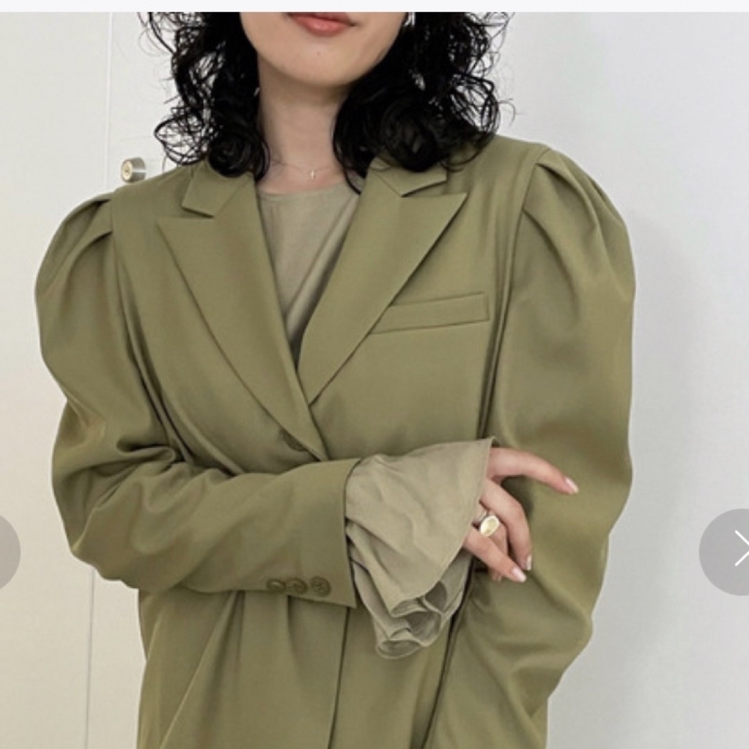 JACKET WITH FLARE SHIRT レア　パフスリーブ　ジャケット