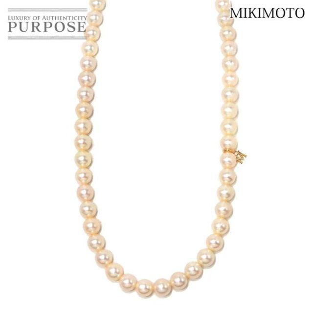 MIKIMOTO(ミキモト)のミキモト MIKIMOTO アコヤ真珠 7.1-7.4mm ネックレス 38cm K14 YG イエローゴールド 585 パール VLP 90174116 レディースのアクセサリー(ネックレス)の商品写真