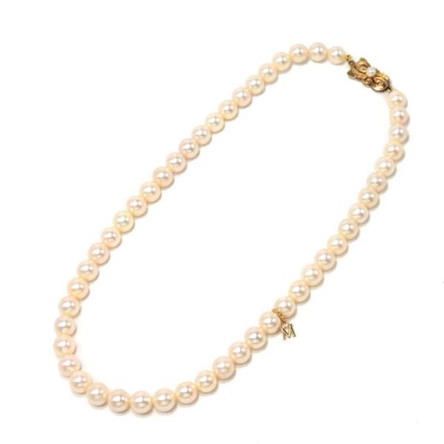 MIKIMOTO(ミキモト)のミキモト MIKIMOTO アコヤ真珠 7.1-7.4mm ネックレス 38cm K14 YG イエローゴールド 585 パール VLP 90174116 レディースのアクセサリー(ネックレス)の商品写真